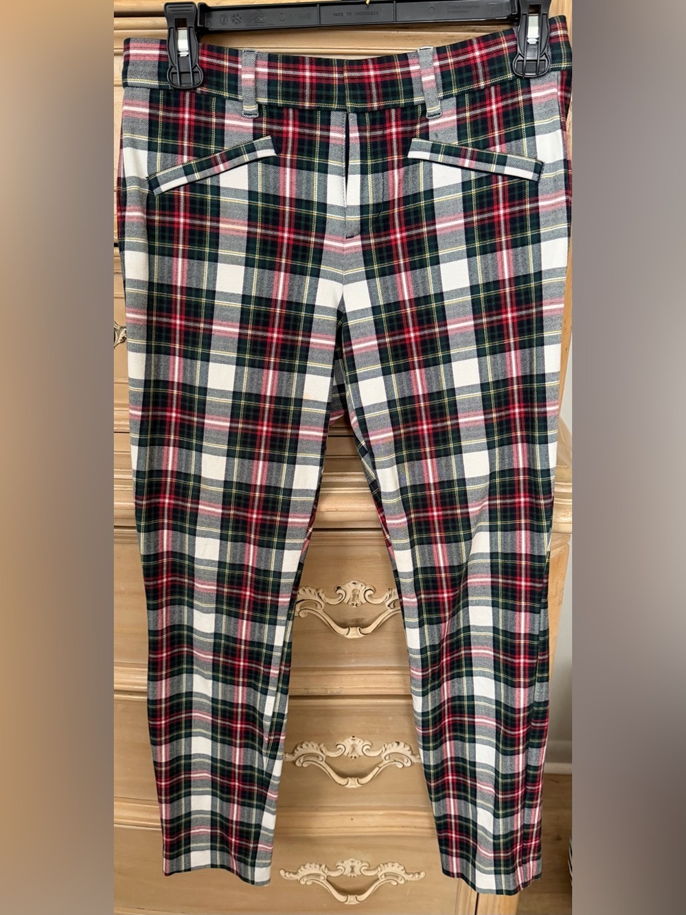 GAP Red Green White Plaid Slim Pants